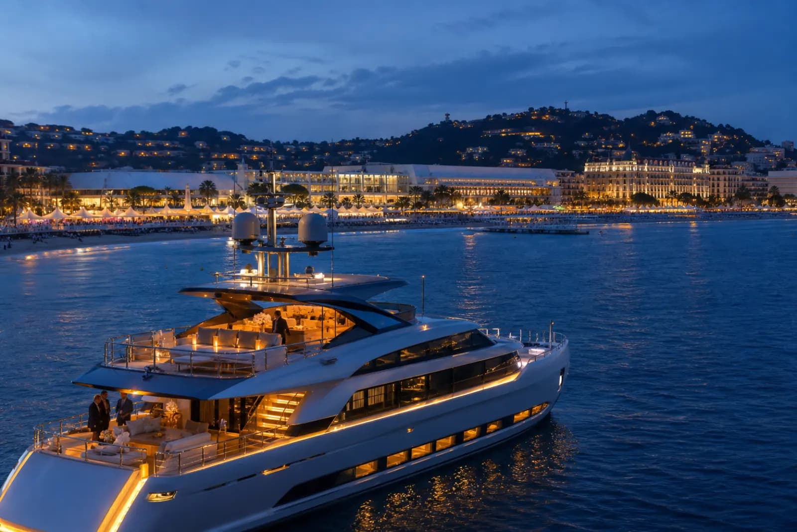 Mediterranean luxury yacht charter with superyachts in a summer marina